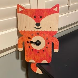 Modern moose fox clock! Perfect for woodland- theme room